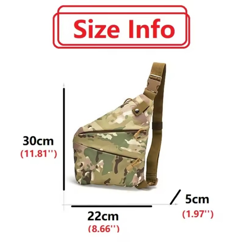 Camouflage Tactical Chest Bag – Waterproof Crossbody Pack for Men - Image 4